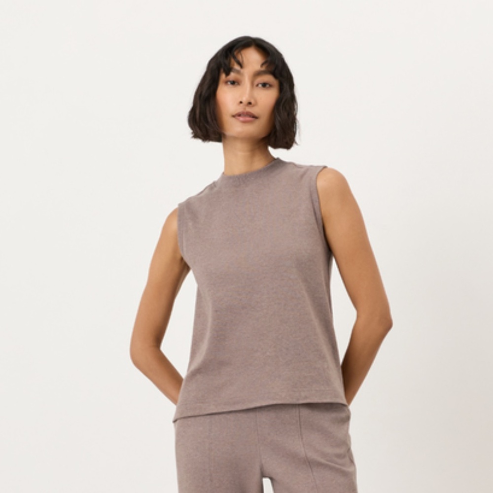 Pact Women's Organic Cotton Airplane Mock Neck shell Medium